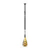 Paddle with black shaft and wood looking blade with a tribal print