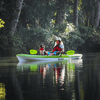Manta Ray Fiberglass 2 piece Snap Button Kayak Paddle - Electric Green